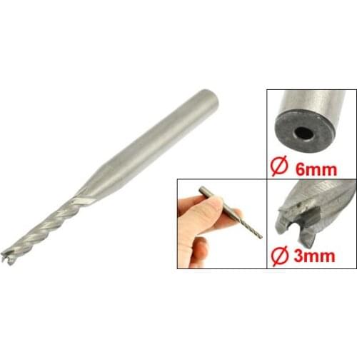 CNIM Hot Promotion!3mm x 6mm x12mm x 60mm 4 Flutes HSS AL End Mill Milling Cutter Tool