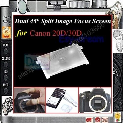 Dual 45 degree Split Image Focus Focusing Screen For Canon 20D/30D PR120