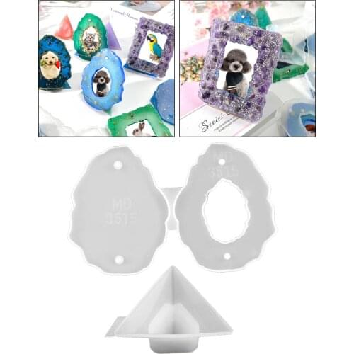 Resin Photo Frame Molds, Triangle, Oval, Rectangular Shape Silicone Mold Kit for