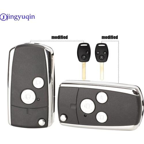 Jingyuqin 10ps 2/3 Buttons New style Flip Folding Key Shell Case Keyless Fob Cover For HONDA ACCORD CRV CIVIC ODYSSEY Pilot