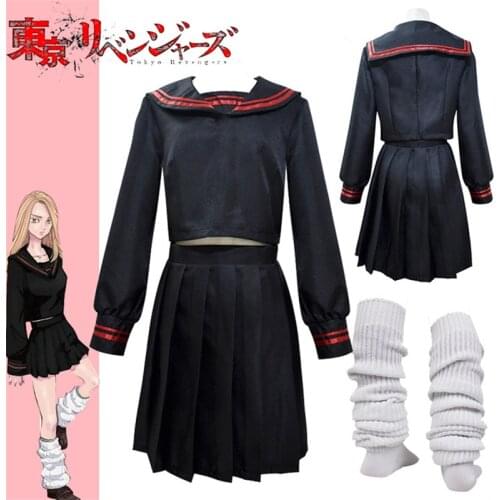 Anime Tokyo Revengers Dress Shiba Yuzuha Cosplay Costume Skirt Suit Sailor School Uniform Dress Girls Women Halloween