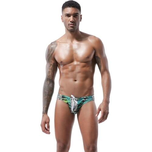 21 New Mens Sexy Low Waist Swimwear Swim Shorts Beach Swimming Briefs Men Briefs Leopard Leopard Multicolor Shorts Bathing Suit