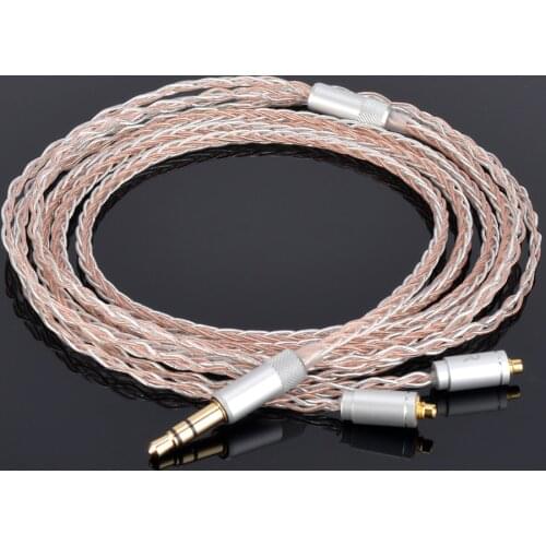 LEKEWAY TONEKING MMCX/2Pin Interface 3.5MM 8-Core Copper Silver Mixed Cable Use For Shure SE846
