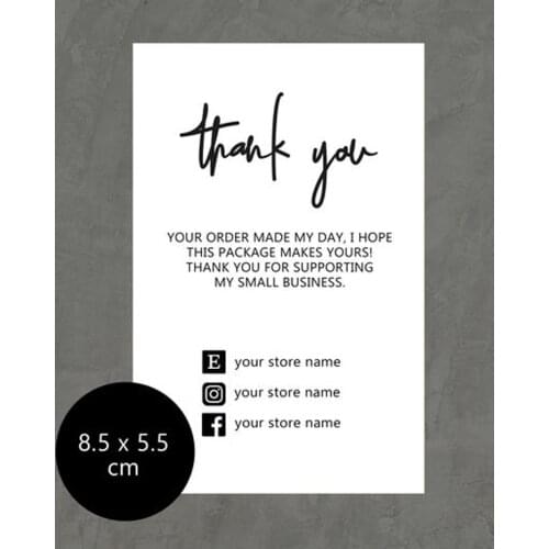 Handmade With Love Card Pack, Personalised Business Mini Card Multipack Small Business Note Card Delivered 200pc/500pc/1000pc
