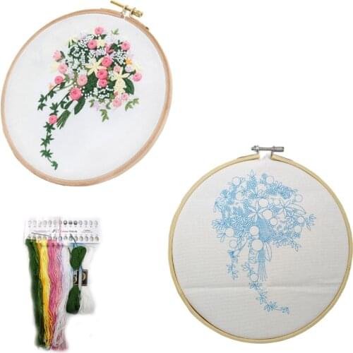 Needlework DIY Embroidery Kit Pattern Printed Cross Stitch Embroidery Frame Needlework Sewing Art Painting Craft Home Decor