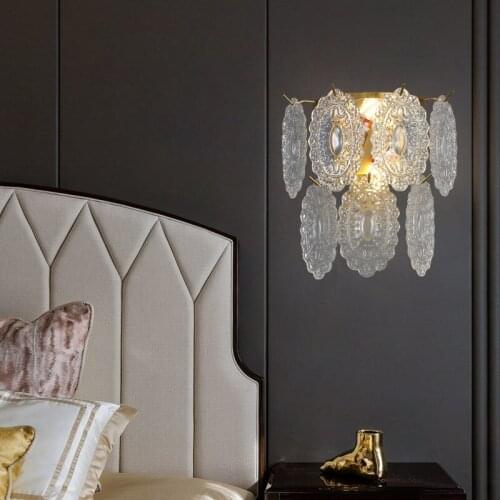 New crystal LED wall lamp European retro aisle wall lamp bedside lamp luxury living room wall decoration lamp
