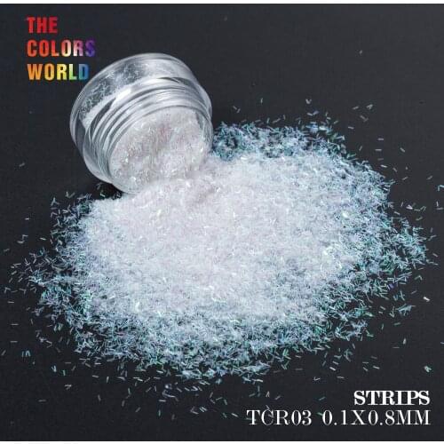 TCT-106 12 Kind Different Holographic Colors 0.1*0.8MM Size Tinsel Strip Short Bar Shape For Nail Art Decoration And Manual DIY