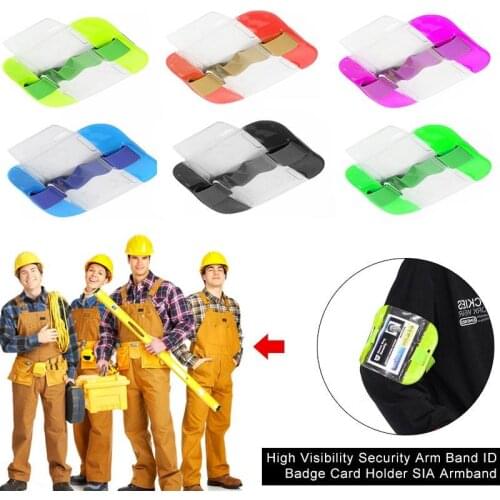PVC Transparent Id Card Holder Arm Band Card Sleeve Practical Work Services Personnel Office Durable Badge Waterproof