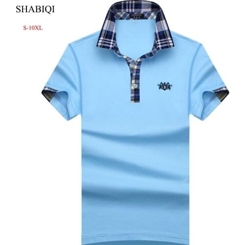 SHABIQI 2021Brand Mens Polo Shirt Cotton Short Sleeve Shirt For Men Camisa Polos Homme Classic Casual Size 6XL 7XL 8XL 9XL 10XL