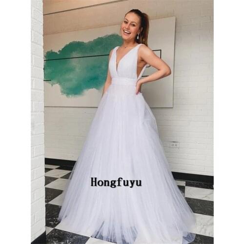 Свадебное платье 2021 White V-Neck Tulle wedding dress 2021 new bridal dress robe de soirée de mariage