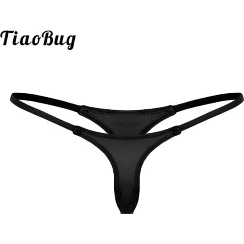 TiaoBug Sexy Women Ladies Lingerie Low Rise Elastic Waist Stretch Underpants High Cut Solid Color Mini Coverage G-string Briefs