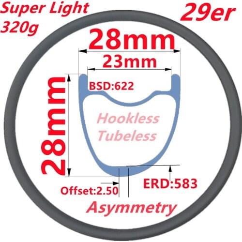 Mountain Bike Carbon Mtb 29er Carbon Rim UD Matte 29er Carobon MTB Rims 28mm Wide 28mm Depth Carbon Rims
