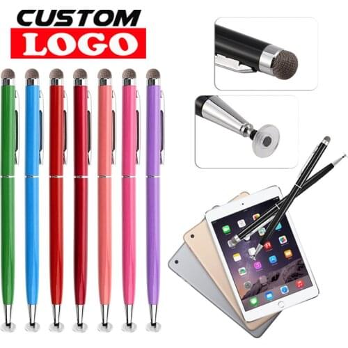 500pcs/Pack Universal 2 in 1 Touch Screen Stylus Pens for iPad iPhone 11 12 13 Samsung Tablet / All Mobile Phones PC Custom Logo