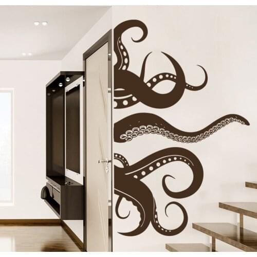 Octopus Wall Decal Vinyl Sticker Tentacles Fish Deep Sea Ocean Animals Nautical Wall Sticker Bathroom Home Bedroom Decor C820