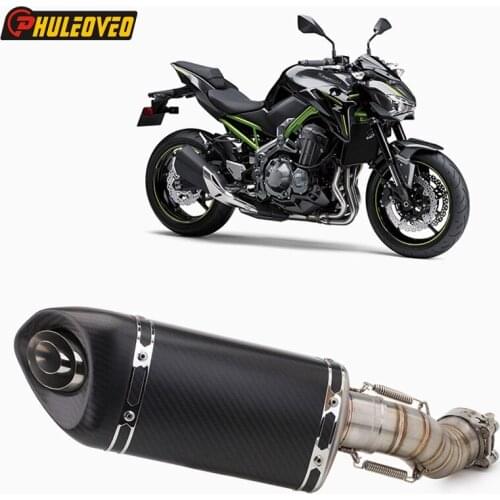 Carbon Fiber Motorcycle Exhaust Link Pipe for Kawasaki Z900 17-20 Exhaust Muffler Escape Mid Pipe for Z900 2017-2020 Moto Escape