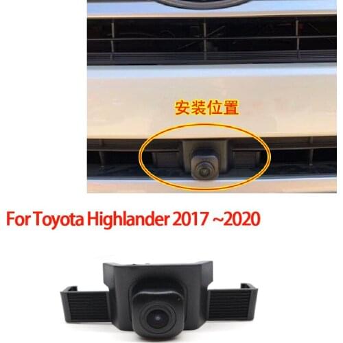 High quality CCD Car Front Logo Mark Camera For Toyota Highlander 2017 2018 2019 Car Front View Parking Special Camera