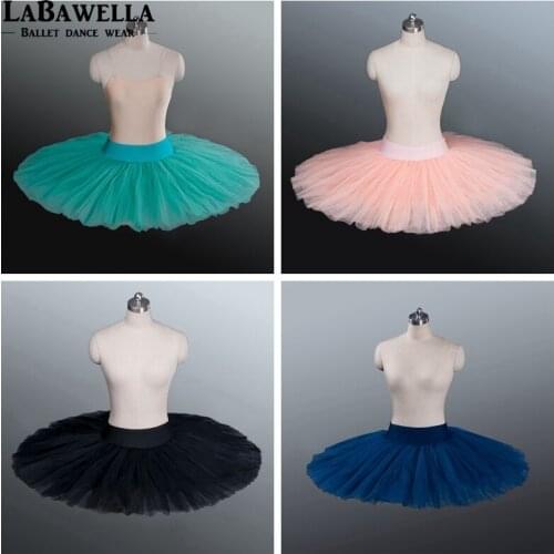 Half ballet tutu green girls 7layer hard tulle practicing platter half ballet tutu kids BT8923