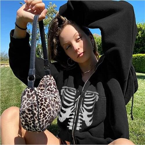 6 Styles Women Fashion Hoodie Butterfly Graphic Oversized Sweatshirt Ladies Zip Up Long Sleeve Jacket Coat E-Girl Streetwear