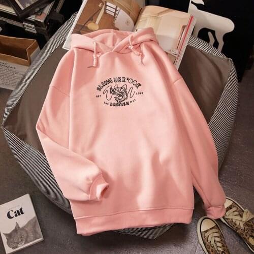 Harajuku Women Hoodie Autumn Fish Letter Graphic Sweatshirts Pullover Korean Cute Girls Outerwear Clothes Hoody Ladies Oversize