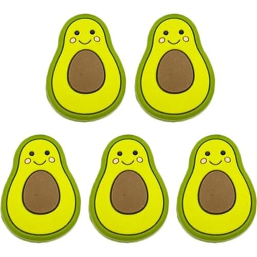 5 Pcs/Pack Cartoon Mini Avocado Silicone Beads Teether BPA-free Newborn Infant Teething Soother Toddler Baby Chewing Toy