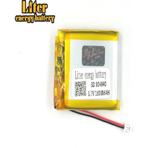 1.25MM 2pin connector 3.7V 804040 1800mah Rechargeable Li-ion Polymer Lithium Battery Voltage Li-Po Li-polymer Battery