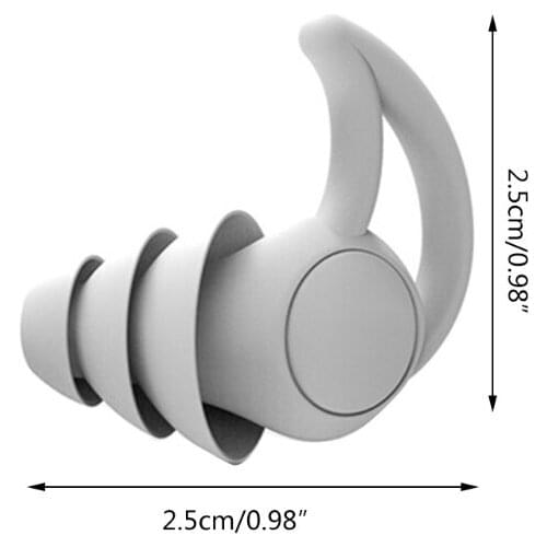 1Pair Soft Silicone Ear Plugs Tapered Travel Noise Reduction Earplugs Sleep Sound Insulation Ear Protector 2/3 Layers