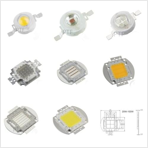 1pcs 1W 3W 5W 10W 20W 30W 50W 100W High Power Lamp Chip COB Warm Cool White Red Green Blue 1 3 5 10 20 50 100 W Watt Lights