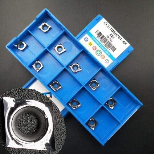 CCGT060201-AK K01 CCGT21.5 for Aluminum Silver inserts Lathe cutting tool 10PCS