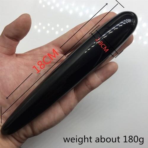 18CM Quality Natural Obsidian Quartz Yoni Wands Gemstone Crafts Pleasure Wand Body Hand Massage Wood Magic Stone Ornament Gifts