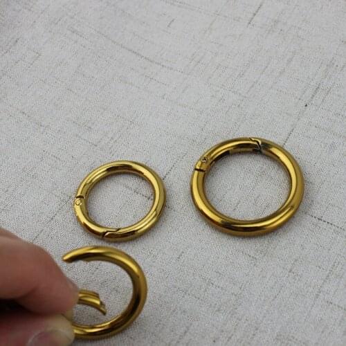25mm,32mm,Spring gate O ring Openable Key ring Belt Strap Buckle Dog Chain Clasp Clip Trigger Leather craft tea gold