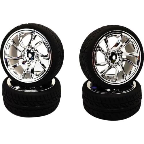 4pc/set Rim 12mm 1/10 Rubber tires&rims TRC + PP133 Fit 1:10 RC On Road Car