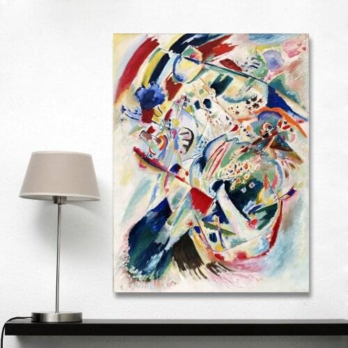 Handmade Abstract Wall Art Pictures For Living Room Wassily Kandinsky Home Decor Canvas Painting Panel for Edwin R Campbell No4