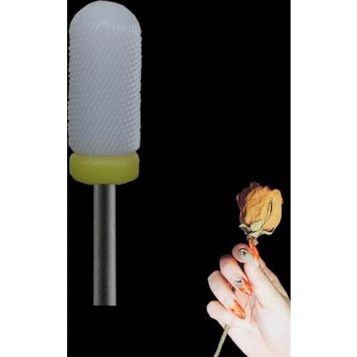 White Ceramic Nail Drill Bit - Smooth Top Bit -XF