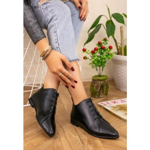 LORİNSER Aroni Laced Pad'li Insole Black Skin Boots