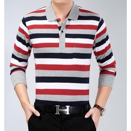 BOUSSAC Long Sleeve Polos For Men