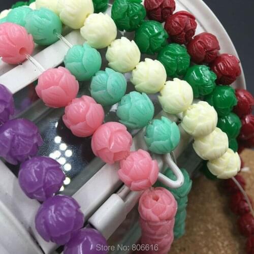 10MM 76Pcs Mix Colourful Flower Resin Loose Bead Jewelry Beads Findings Accessories
