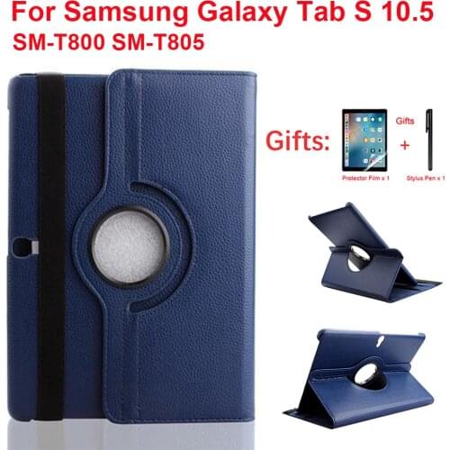 360 Degree Rotating Case For Samsung Galaxy Tab S 10.5 SM-T800 T805 Tablet PU Leather Cover Stand for Samsung Galaxy Tab S 10.5"