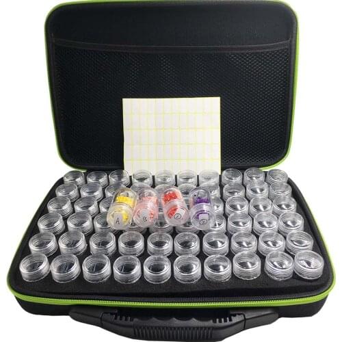 High end 30/60 Bottles Diamond Painting Box Tool Container Storage Box Carry Case Holder Bag Zipper Design Shockproof Durable