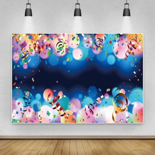 Laeacco Happy Birthday Photographic Backdrops For Baby Shower Ribbon Party Decro Customized Photography Backgrounds Photozone