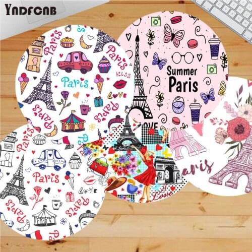 France Paris Life Effiel Tower Patterned Laptop Computer round desk pads Mousepad gaming Mousepad Rug For PC Laptop Notebook
