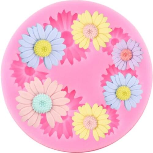 Chrysanthemum Silicone Mold Daisy Cupcake Topper Fondant Cake Decorating Tools Flower Clay Candy Resin Molds Chocolate Moulds