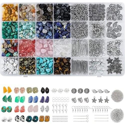Crystal Beads Natural Gravel Beads Set, Used for DIY Jewelry Craft Making
