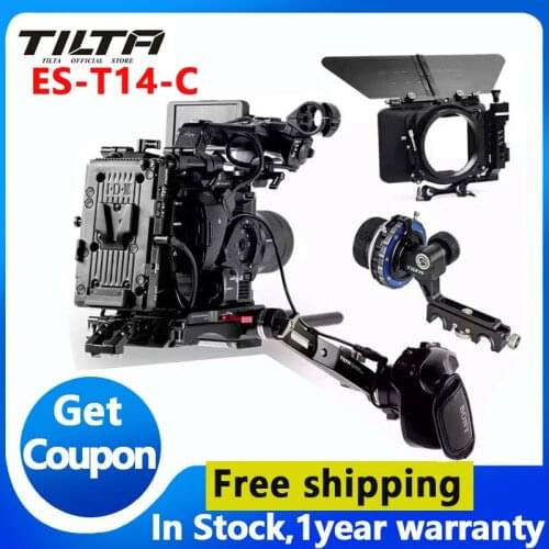 TILTA ES-T14-C Rig Kit Camera Mount FF-T03Follow Focus 4 * 4 Frosted Box Armv-Lock Base Plate Extension for SONY FS5 Photography