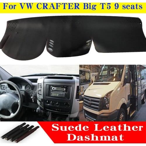 Leather Dashmat Dashboard Cover Pad Dash Mat Carpet Car-Styling accessories For Volkswagen CRAFTER BIG T5 9 seats Luxury coach