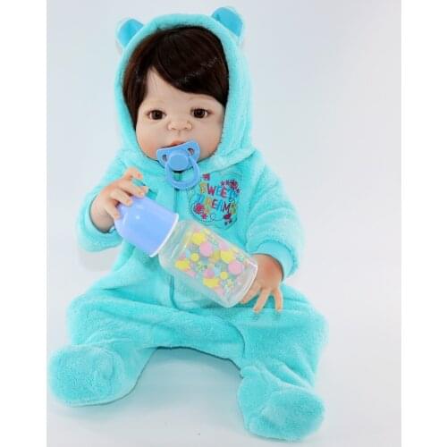 About 55cm Baby Dolls blue eyes Realistic Bebe Reborn Doll boy Silicone Babies For Toddler Xmas Gifts baby live brinquedo menina