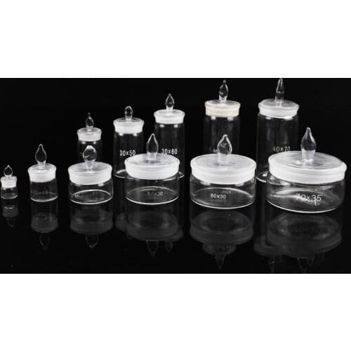 Lab Glass Weighing bottle Transparent Low / high type Labortary Glassware Sealed Bottle For School Experiment