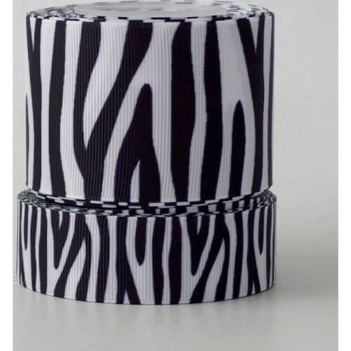 Zebra stripes printed ribbon 16/22/25/38/75mm grosgrain ribbons 10 25 50 yards DIY bows gift wrapping wedding decoration webbing