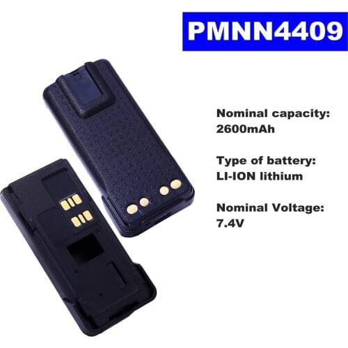 7.4V 2600mAh LI-ION Radio Battery PMNN4409 For Motorola Walkie Talkie P8608/8660 DP4601/4801 XPR3300/3500/7500 Two Way Radio