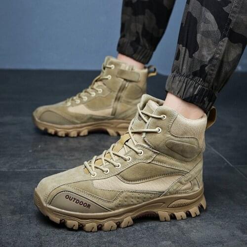 Mens Military Boots Special Forces Combat Boots Waterproof Military Training Shoes Breathable Desert Boots Outdoor Hiking Shoe