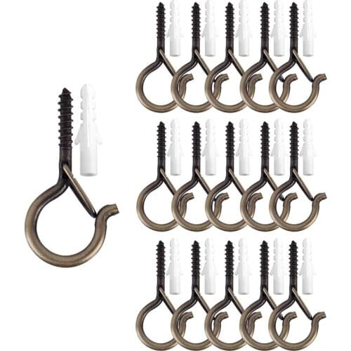 New 16 Pack Christmas Lights Hanger Hooks Eye Hooks Screw Christmas Rope Light Clips For Outdoor Light String Party Lights